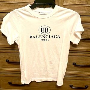Balenciaga white logo t-shirt